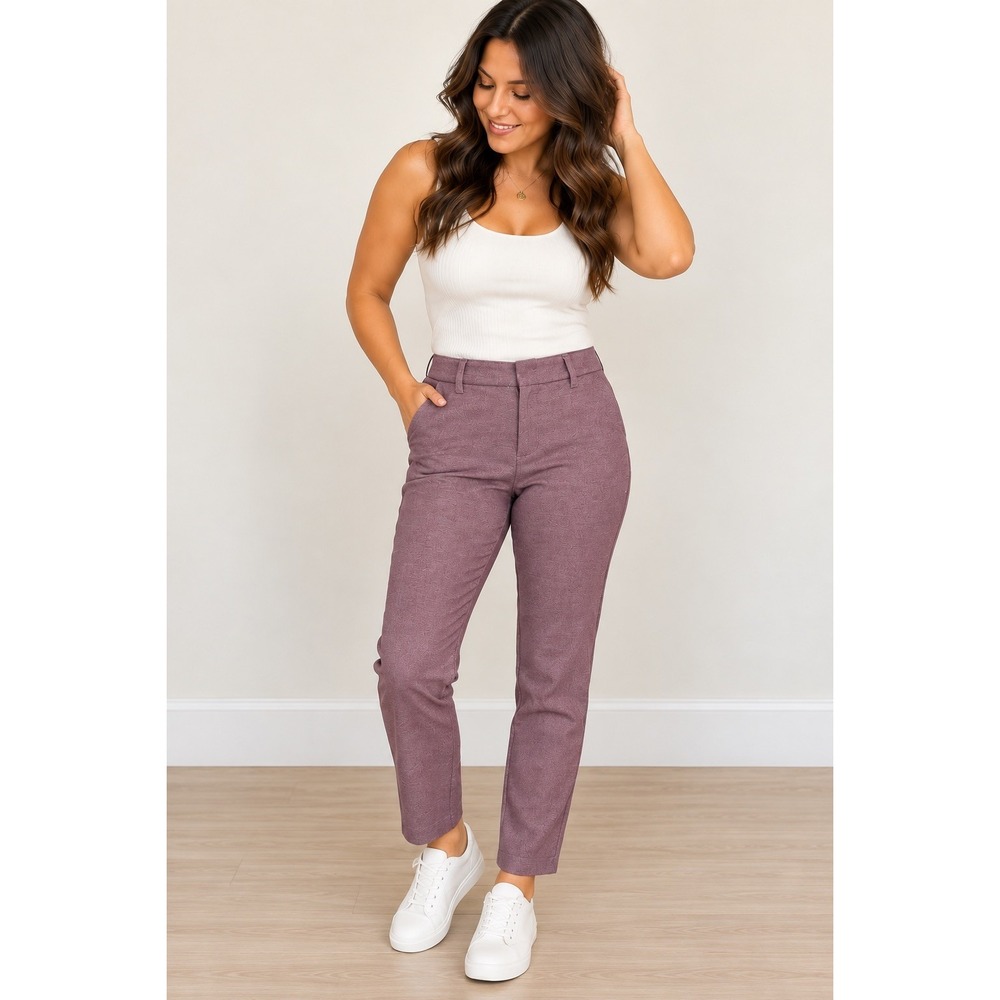 KUT From The Kloth Women's Size 6 Mauve Purple Stretch Straight Leg Pants